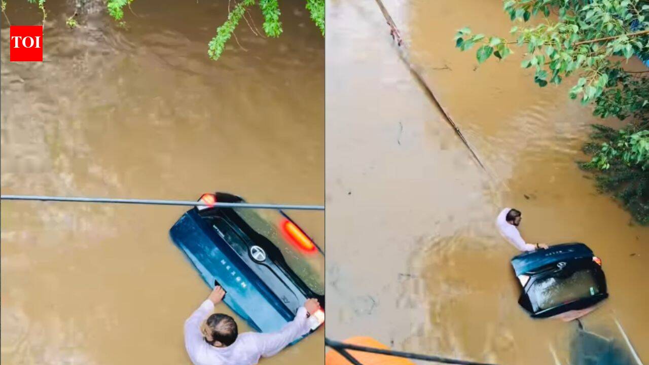 Watch: Man refuses to leave his car behind amid chest-level floodwaters; heart-wrenching video goes viral