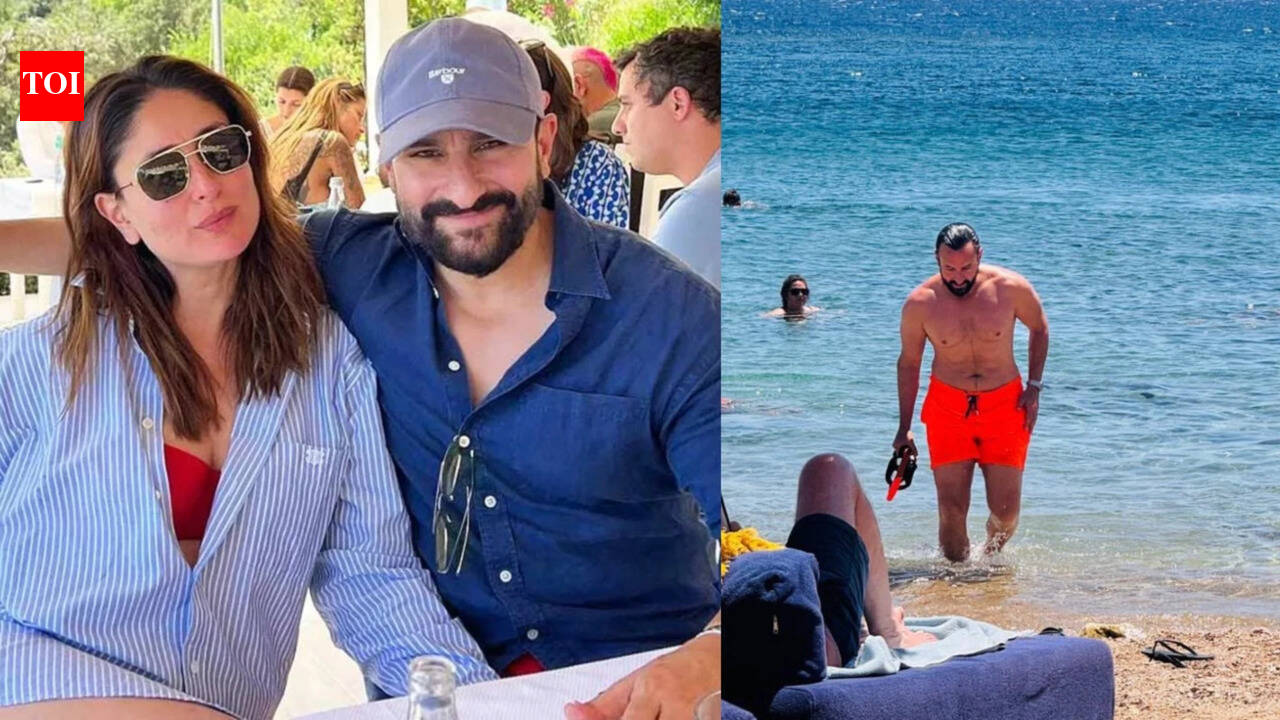Kareena Kapoor Khan drops thirst trap PICS of Saif Ali Khan by the beach, calls him 'hot husband', netizens ask where are Taimur and Jeh