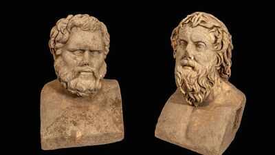 Archaeologists discover rare 1,700-year-old Roman marble busts buried near an ancient winepress in Israel