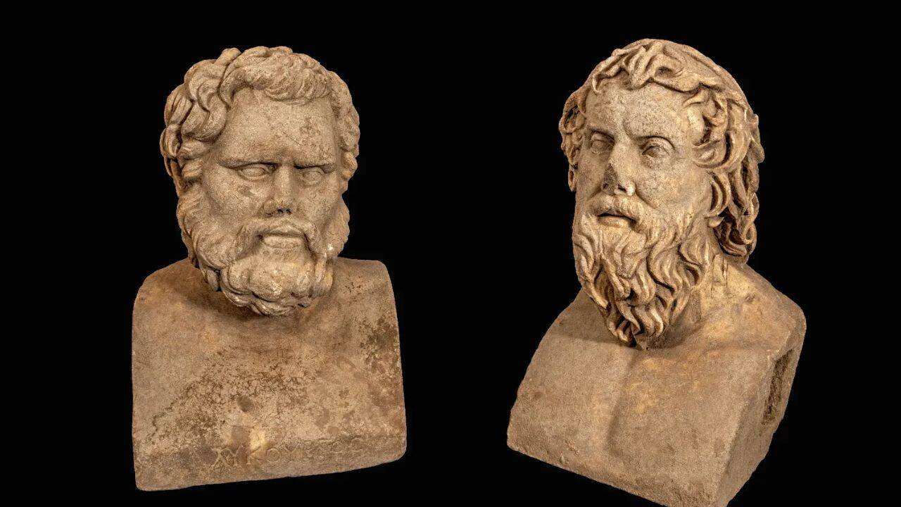 Archaeologists discover rare 1,700-year-old Roman marble busts buried near an ancient winepress in Israel