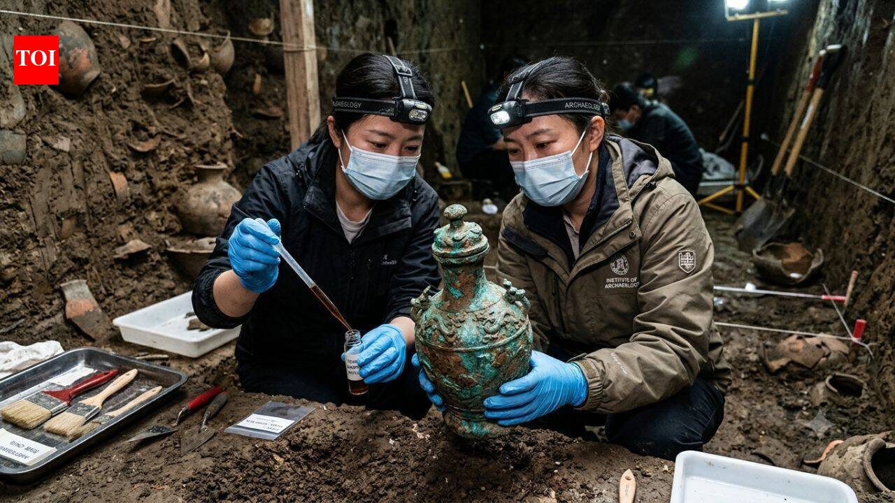 A 2,300-year-old Chinese tomb held a sealed bronze bottle, and scientists found beer still preserved inside
