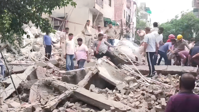 Building collapses in Delhi's Rohini after heavy rain; several feared trapped