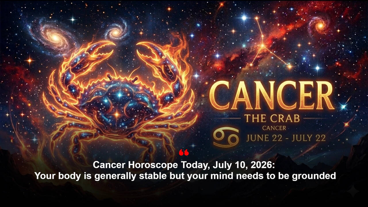 Cancer Horoscope Today, July 10, 2026: Your body is generally stable but your mind needs to be grounded