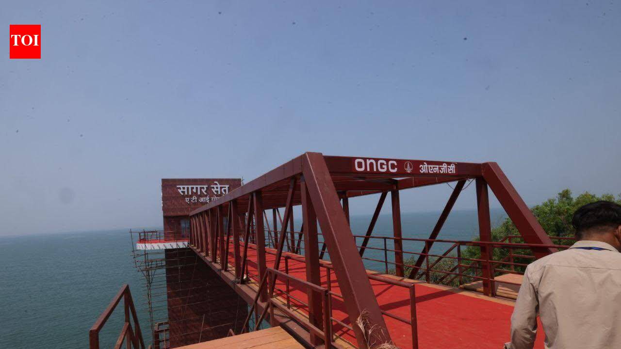 ONGC’s floating jetty, built for India Energy Week, collapses | Goa News  timesofindia.indiatimes.com
