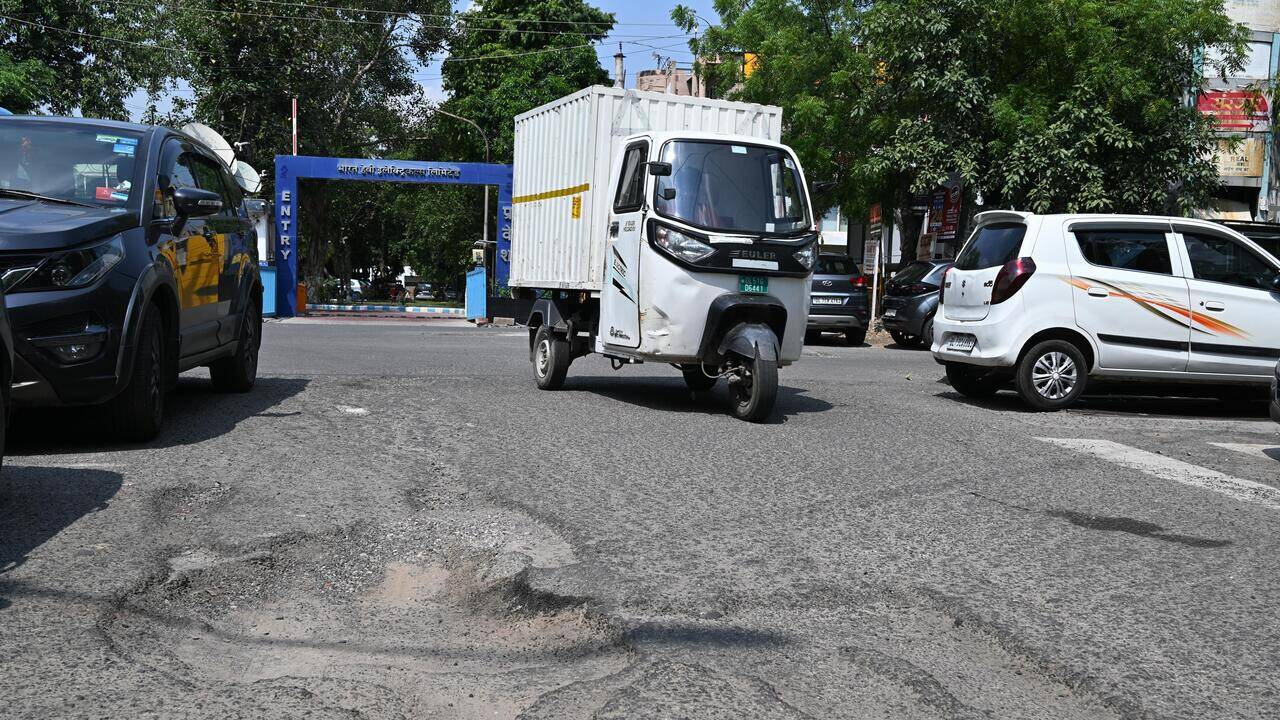 Roads riddled with craters: Why Noida can’t repair them in time