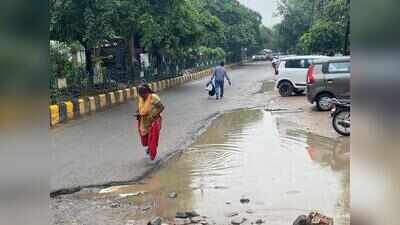 After summer dust, comes monsoon slush: Commuters in trans-Hindon areas slip and skid on roads