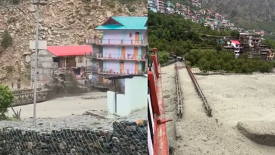 Flash floods submerge 100-foot bridge, cut off Himachal's Lippa village