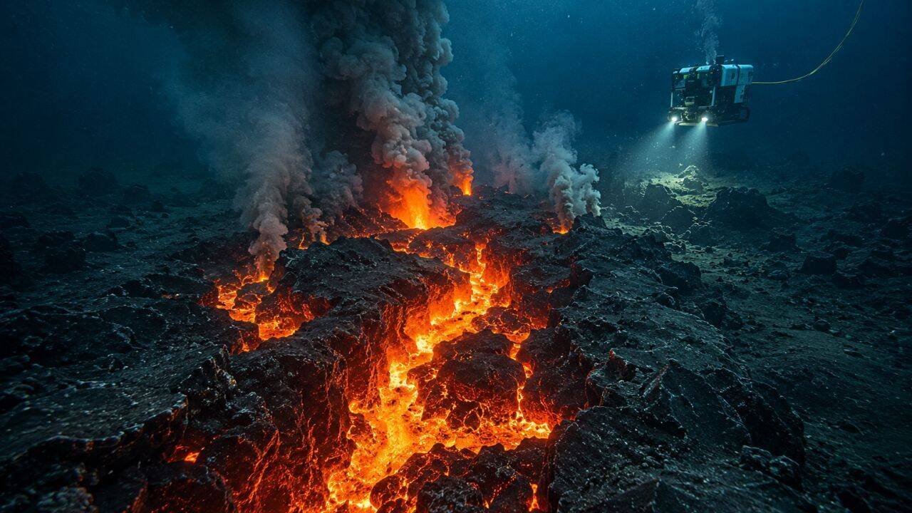 Scientists witness first-ever seafloor spreading event as 160 million cubic metres of lava create new ocean floor