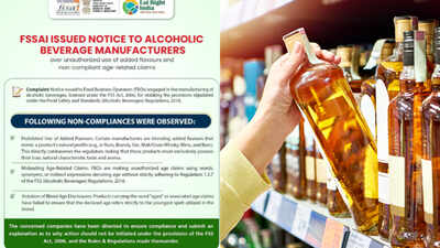  FSSAI issues notices to alcoholic beverage manufacturers for misleading claims