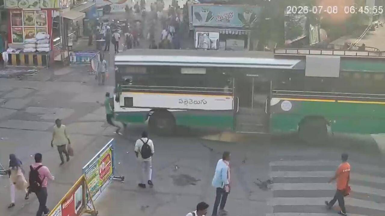 Pedestrian killed in RTC bus accident in Vijayawada