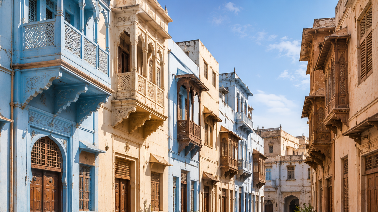 Sky blue, brown, cream: Walled City's new palette