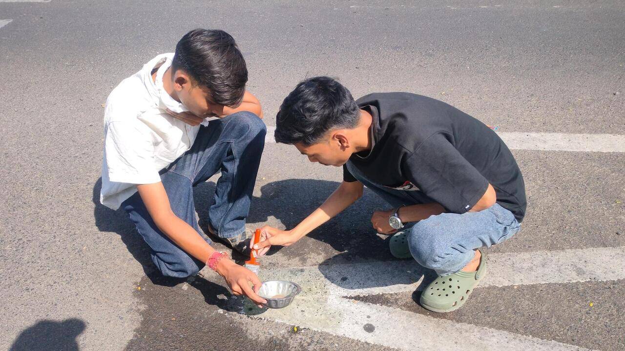 Potholes gone! Shegaon engg students develop ‘self-healing’ road technology
