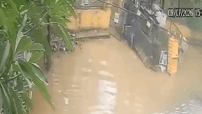 Chilling CCTV captures fatal electrocution of security guard while crossing waterlogged road in Ghaziabad