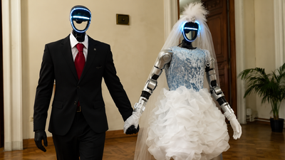  Humanoid robots 'marry' in Russia's first robotic wedding ceremony
