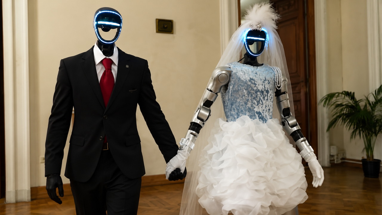 Meet Robert and Matilda: Humanoid robots 'marry' in Russia's first robotic wedding ceremony
