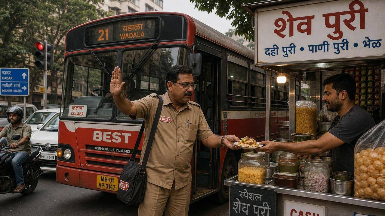 BEST Bus Driver Holds Up Traffic For 20 Minutes in Mulund to Buy Sev Puri