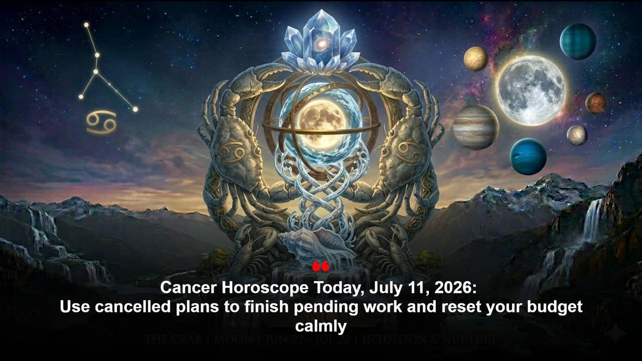 Cancer Horoscope Today, July 11, 2026: Use cancelled plans to finish pending work and reset your budget calmly