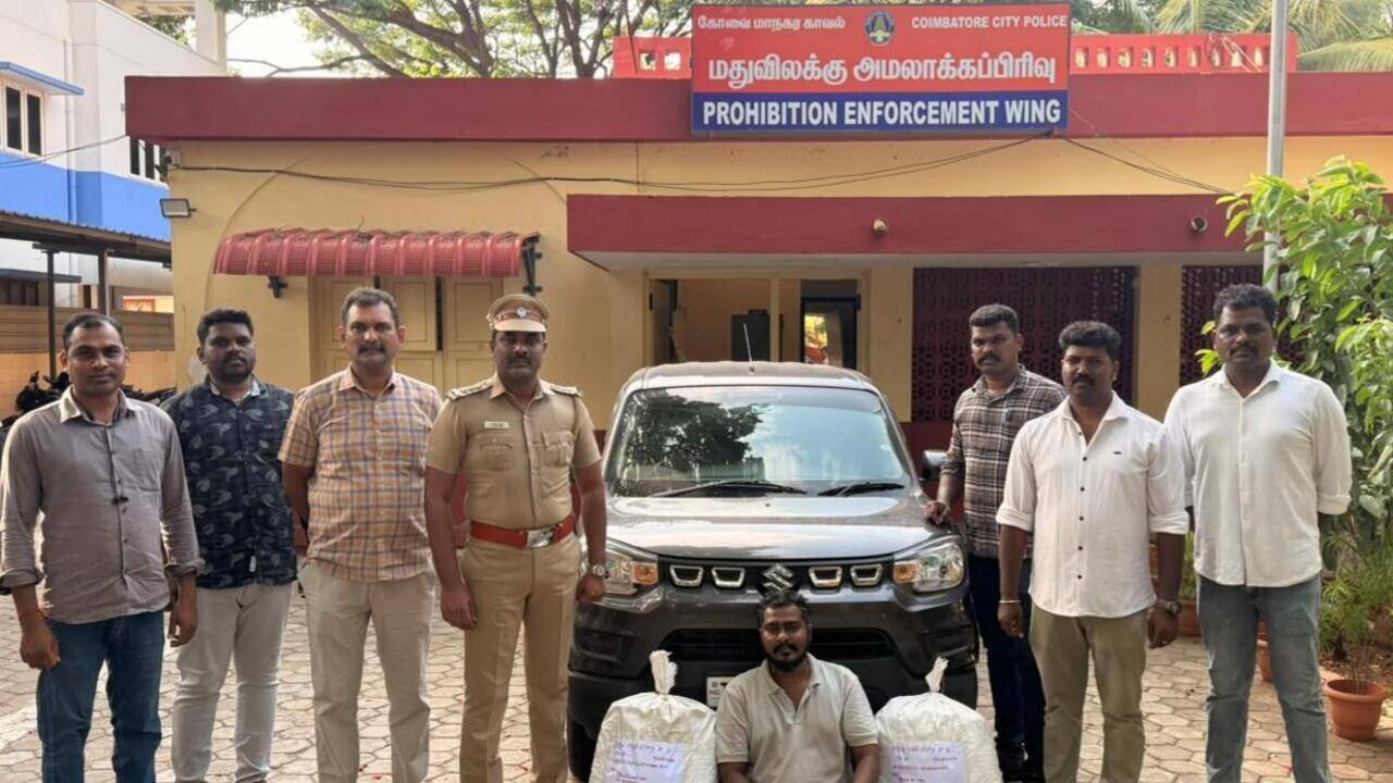 22 kg ganja seized from car in Coimbatore; one arrested