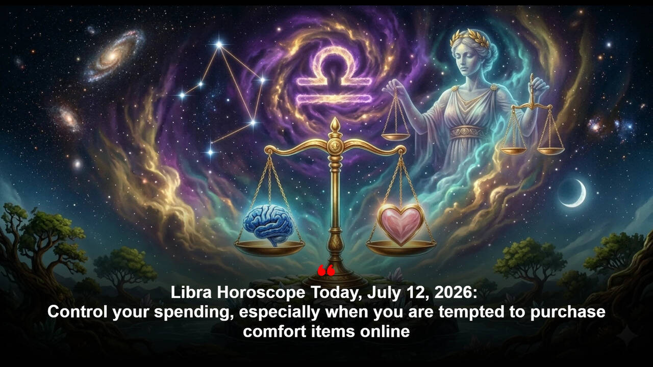 Libra Horoscope Today, July 12, 2026: Control your spending, especially when you are tempted to purchase comfort items online