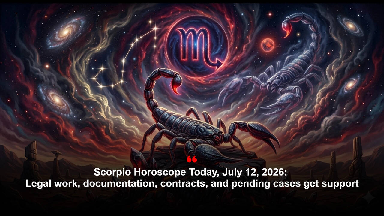 Scorpio Horoscope Today, July 12, 2026: Legal work, documentation, contracts, and pending cases get support