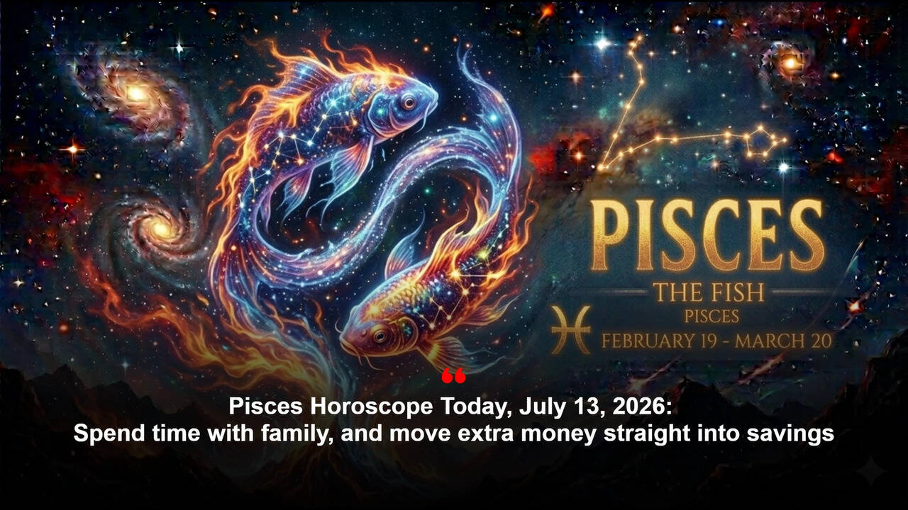 Pisces Horoscope Today, July 13, 2026: Spend time with family, and move extra money straight into savings