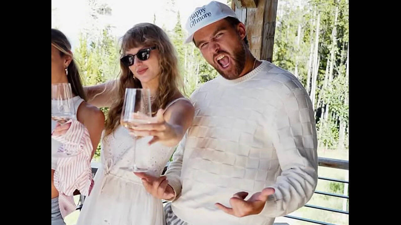 Taylor Swift spotted sipping champagne for her first outing as Mrs. Kelce after the wedding