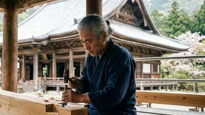 Japan does not use modern nails to repair centuries-old temples. Instead, master craftsmen rely on an ancient woodworking technique