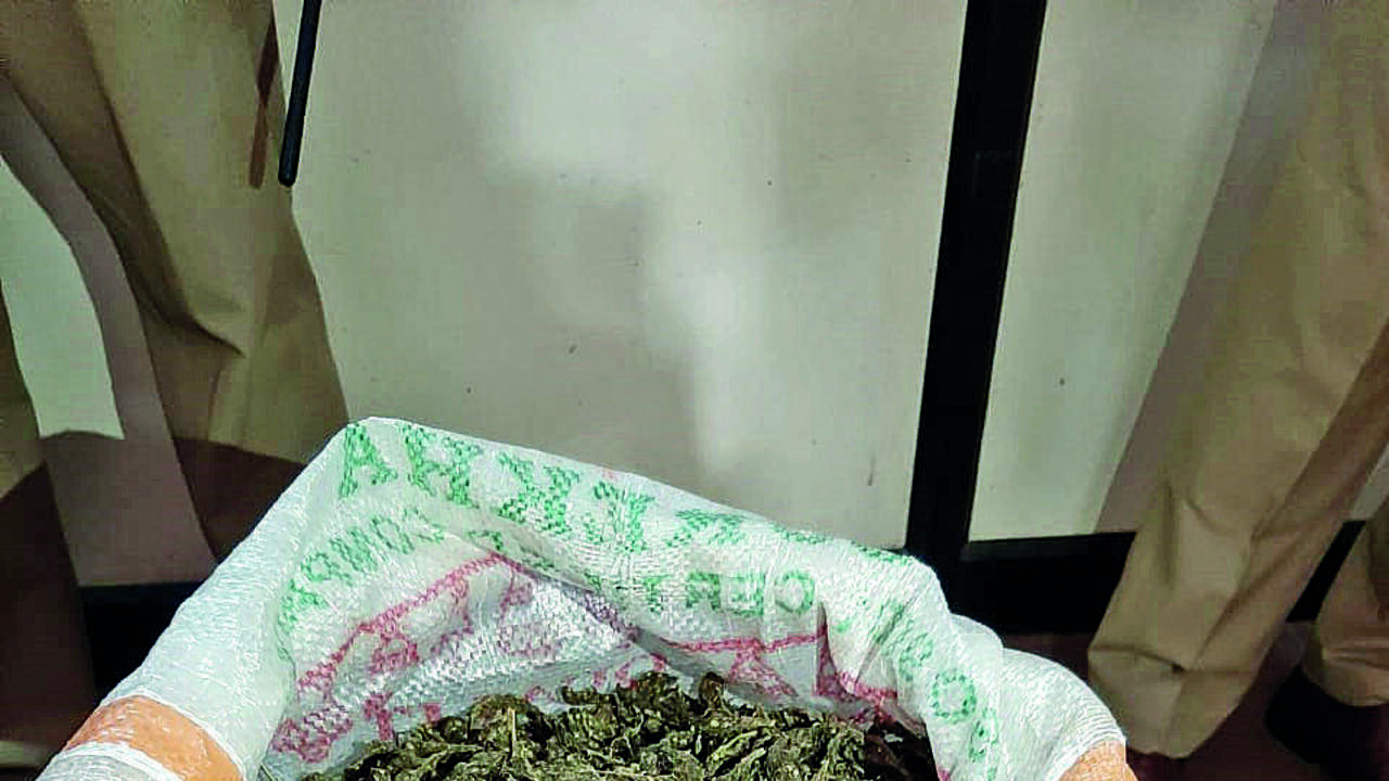 Man held with 5.5kg ganja, weapons