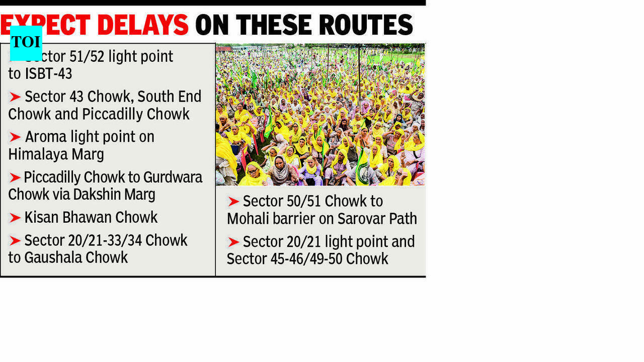 Farmers’ march today: Traffic curbs on key Chandigarh roads from 10.30am