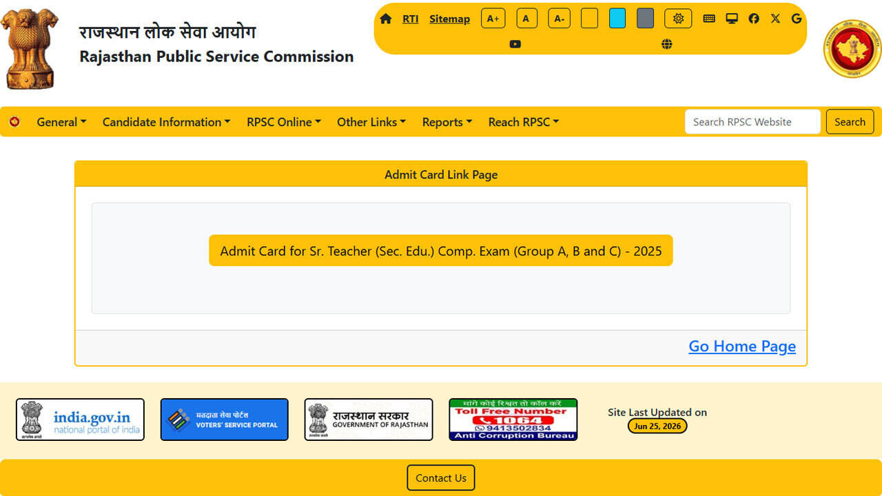 RPSC 2nd Grade Senior Teacher hall ticket released with admit card download steps and exam day guidelines