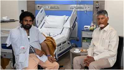 CM Chandrababu Naidu visits Pawan Kalyan in hospital after surgery; Says actor-politician is recovering well