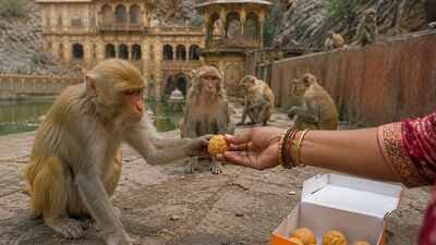 Feeding sweets to monkeys spreading skin disease at Jaipur's Galtaji Temple, warn experts