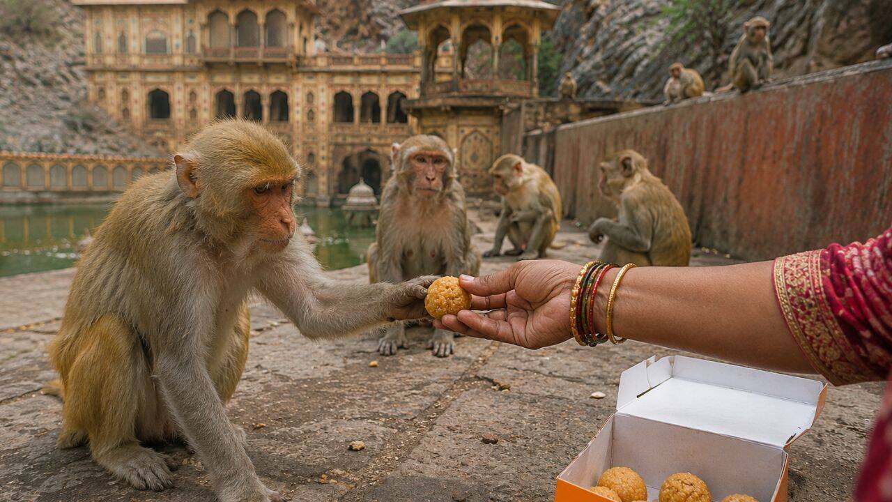 Feeding sweets to monkeys spreading skin disease at Jaipur's Galtaji Temple, warn experts