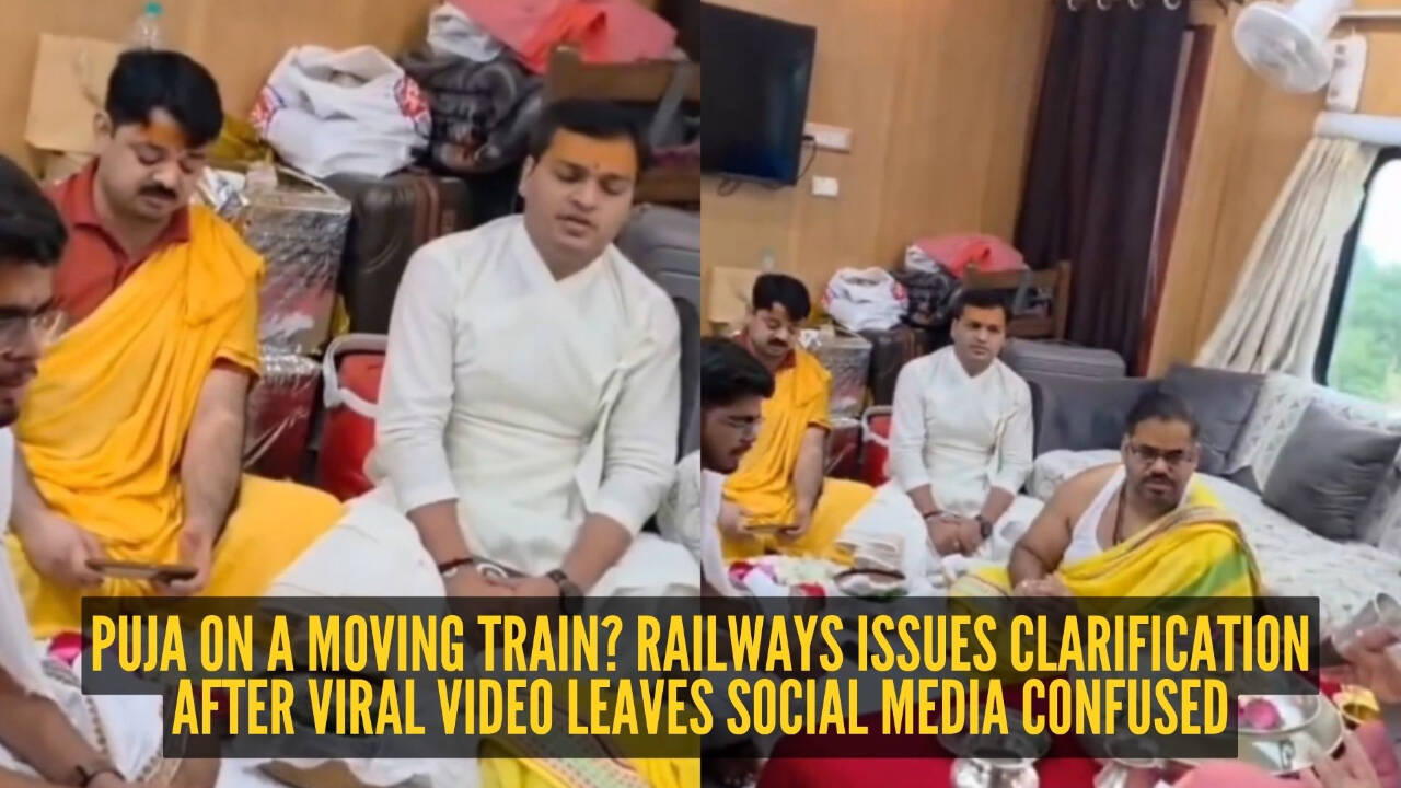 Viral video of puja inside a moving train raises eyebrows, Railways says coach was privately booked for over ₹3 lakh