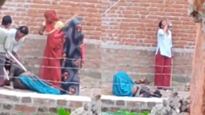 Woman thrashed with sticks in front of police, dies; kin allege cops made her wait at thana