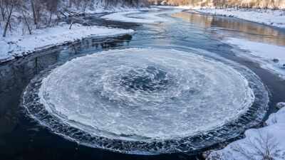 Every winter, Canadian rivers produce giant spinning circles of ice. Scientists now know why