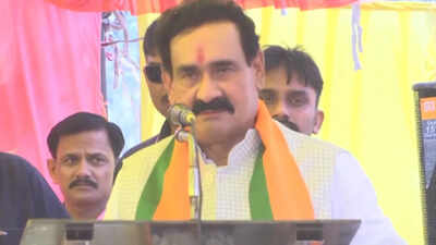 Emotional after Datia ticket snub, Narottam Mishra chokes up at BJP rally
