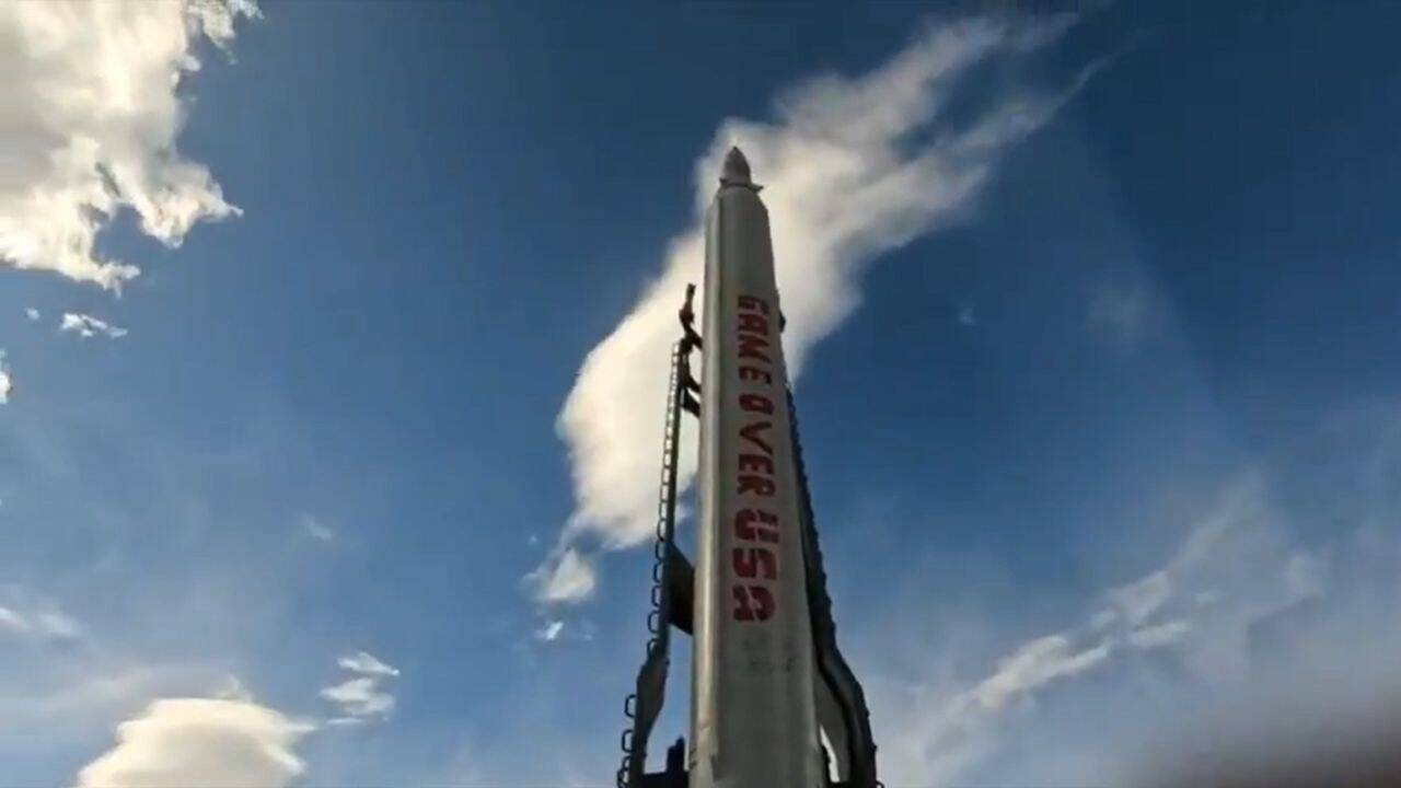 Watch: Iran fires missile towards US targets with 'game over USA' painted on it
