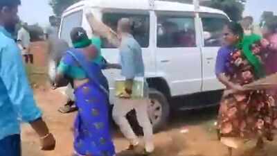 Watch: Women thrash officials with brooms, chase them away as Bidadi Township survey faces fierce resistance