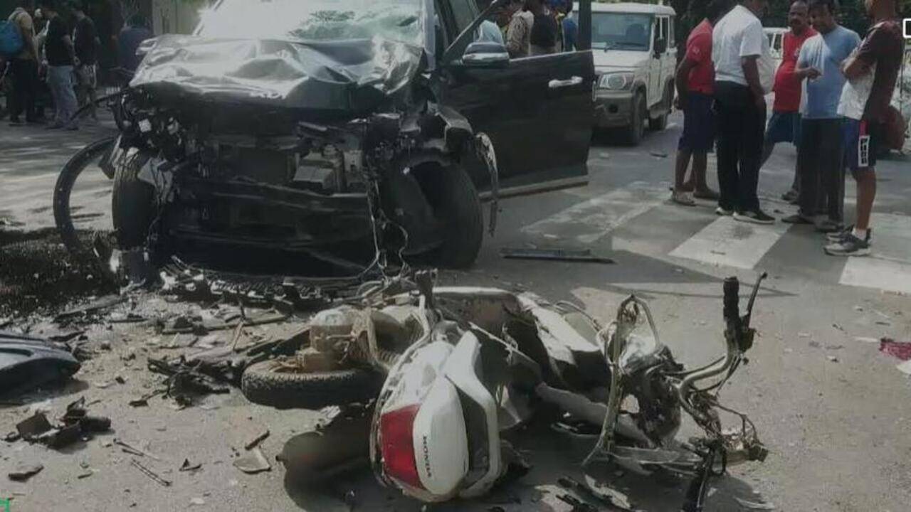 Teen killed as speeding car hits scooter, crashes into school bus