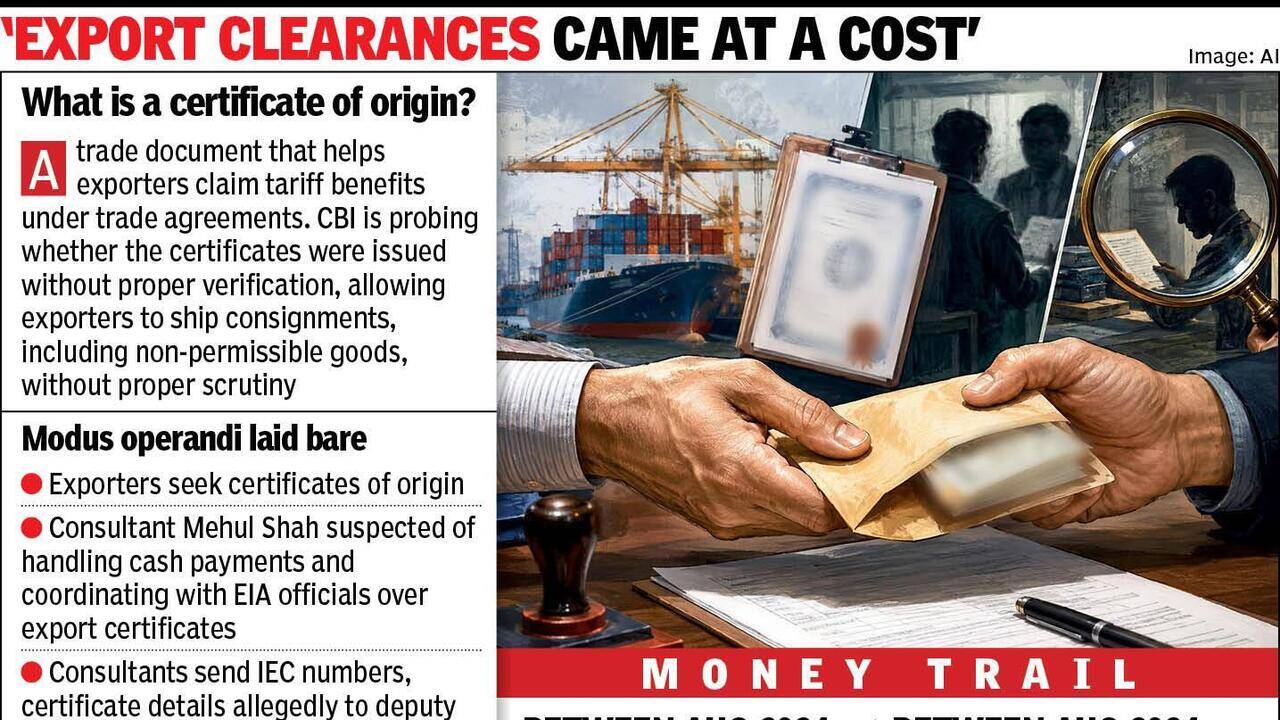CBI uncovers bribe network behind export certificates