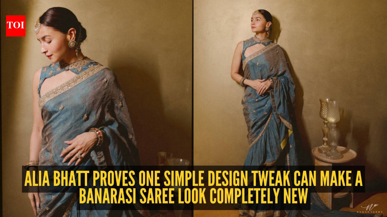 Alia Bhatt just wore a Banarasi saree with a twist, and it's unlike the usual festive drape