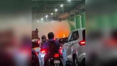 Car Fire in Dwarka Expressway Tunnel Triggers Safety System, No Injuries Reported