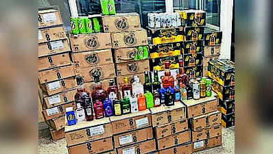 Liquor worth Rs 19L seized in two raids, 1 held