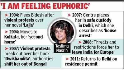 Taslima, forced to leave Kol in 2007, set to return this month