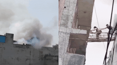 2 dead, several trapped as fire breaks out at Noida residential building