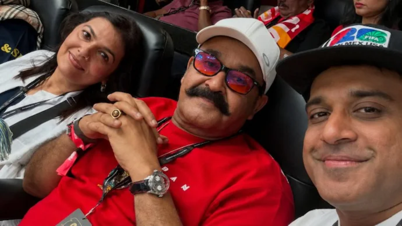 Mohanlal watches Spain beat France in FIFA World Cup 2026 semi-final in Dallas; pic goes viral
