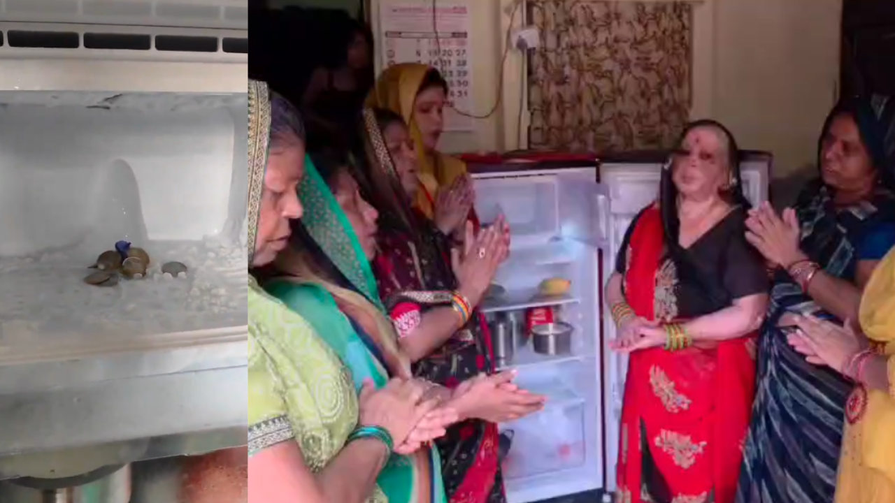 Agra home sees rush of devotees after refrigerator ice takes Shivling-like shape