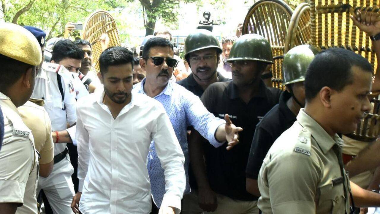 Egg shields, tight security as Abhishek submits voice sample