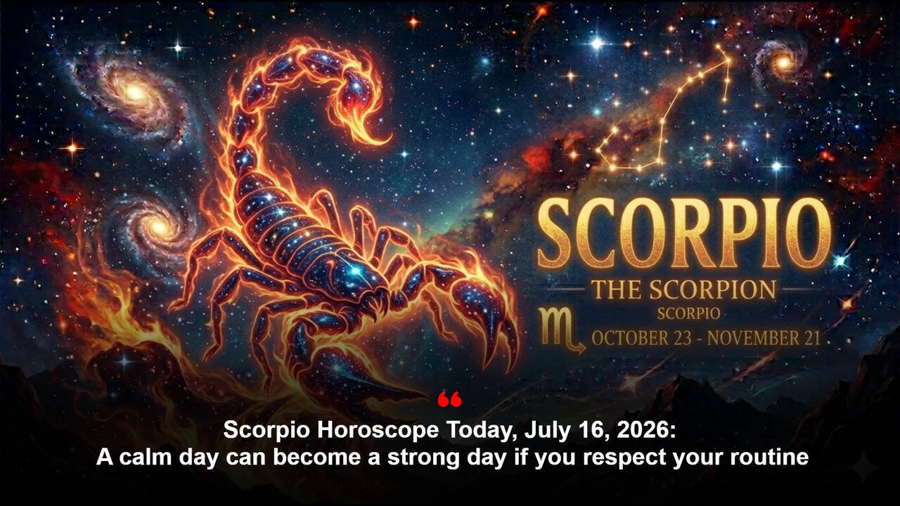 Scorpio Horoscope Today, July 16, 2026: A calm day can become a strong day if you respect your routine